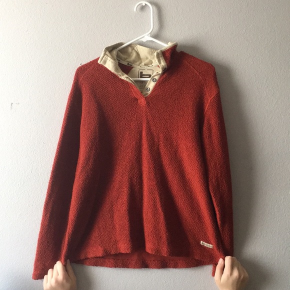 Banded Red-Orange Pullover - Picture 1 of 5